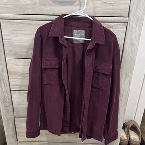 Hollister Maroon Corduroy Shirt Jacket